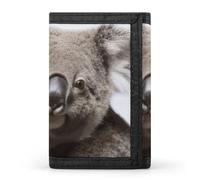 FekiLoot Koala Bear Wallet Compact Blocking Trifold Wallets with Zipper Minimalist Purse Wallet Credit Card Holder