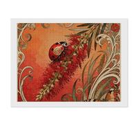 FekiLoot Ladybug Bottlebrush Spike Diamond Painting Kits for Adults 12"x16" 5D DIY Diamond Art Kit Beginners Gem Painting Round Full Drill Diamond Dots Gem Art Crafts for Home Wall Decor Gifts