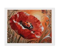 FekiLoot Ladybug Petal Diamond Painting Kits for Adults 12"x16" 5D DIY Diamond Art Kit Beginners Gem Painting Round Full Drill Diamond Dots Gem Art Crafts for Home Wall Decor Gifts