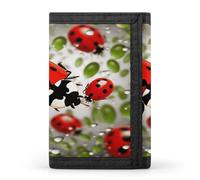 FekiLoot Ladybug Wallet Minimalist Front Pocket Slim Credit Card Holder Stylish Trifold Wallet for Men Women