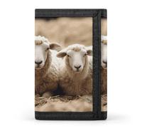 FekiLoot Lamb And Sheep Trifold Wallet Slim Minimalist Front Pocket Men's Passcase Wallet Credit Card Holder