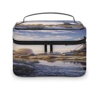 FekiLoot Landscape with A Traditional Windmill Makeup Bag Organizer Portable Travel Toiletry Bag with Handle Fashion Large Capacity Cosmetic Bags Lightweight Waterproof Makeup Storage Bags for Women