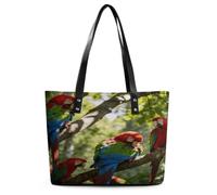 FekiLoot Large Reusable Grocery Shopping Bag Cute Lightweight Work Tote Bag | Birdsong in The Forest Tote Bag for Women Travel Shoulder Bag with Zipper Leather Handbag Purse Casual Hobo Bags