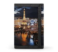 FekiLoot Las Vegas Night View Wallet for Women Men Trifold Wallet Large Front Pocket Wallets Travel Slim RFID Blocking Wallets Coin Purse Credit Card Holder