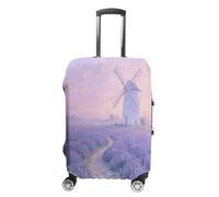 FekiLoot Lavender Garden Travel Luggage Cover Stretchable Airplane Suitcase Protector Sleeve Universal Washable Fit for 19-32 Inch Checked Baggage,Water Resistant Durable Luggage Protector X-Large