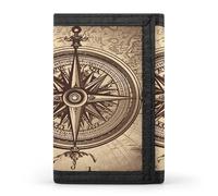 FekiLoot Law of The Compass Navigation Wallet for Men Slim Minimalist Trifold Wallet with ID Window And Credit Card Holder