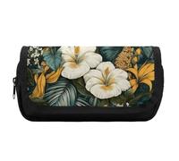 FekiLoot Leaves And Flowers Pencil Case Office Pencil Box Large Capacity Pencil Box Pouch Holder Double Zipper Pencil Case Use to Organize Desktop And Plan Space Home Office