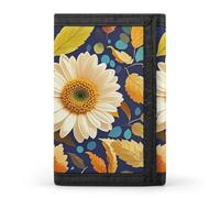 FekiLoot Leaves And Flowers Wallet Slim Trifold Wallets with Multiple Card Slots Credit Card Holder Pocket Coin Purse