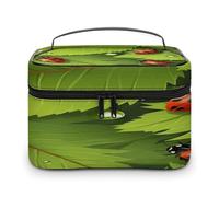 FekiLoot Leaves And Ladybugs Makeup Bag Large Capacity Travel Cosmetic Bag Lightweight Hand-held Toiletry Bags Portable Cosmetic Pouch Cute Make Up Pouch for Women
