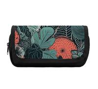FekiLoot Leaves Line Pattern Pencil Case Office Pencil Box Large Capacity Pencil Box Pouch Holder Double Zipper Pencil Case Use to Organize Desktop And Plan Space Home Office