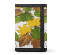 FekiLoot Leaves Wallet for Men Slim Minimalist Trifold Wallet with ID Window And Credit Card Holder