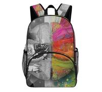 FekiLoot Left & Right Brain Painting Waterproof Oxford Fabric Backpack, Large Capacity Casual Rucksack with Adjustable Padded Straps, Multipurpose Daypack for Daily Commute Outdoor Activities