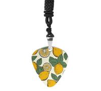 FekiLoot Lemon Fruit Pattern Guitar Pick Necklace for Women&Men Personalized Pendant Necklaces Exquisite Metal Necklaces Cool Guitar Pick Holder Necklace Unique Gifts for Adult