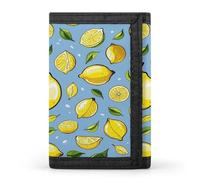 FekiLoot Lemon Hand Drawn Pattern Wallet Slim Trifold Wallets with Multiple Card Slots Credit Card Holder Pocket Coin Purse