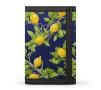 FekiLoot Lemon Tree Wallet Compact Blocking Trifold Wallets with Zipper Minimalist Purse Wallet Credit Card Holder