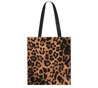 FekiLoot Leopard Pattern Shopping Bag Foldable, Multipurpose Shoulder Bag, Reusable Grocery Bag Holder with Long Shoulder Strap, Waterproof Tote Bags for Work, Beach, Travel