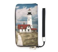 FekiLoot Lighthouse Backdrop Long Wallet Large Capacity Zipper Purse Ladies Multi-card Slot Coin Phone Travel Pocket