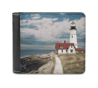 FekiLoot Lighthouse Backdrop Wallet Fashionable Slim Leather Wallet with Multiple Card Slots And Hidden Compartments Wallets