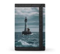 FekiLoot Lighthouse Ocean Wallet for Women Men Trifold Wallet Large Front Pocket Wallets Travel Slim RFID Blocking Wallets Coin Purse Credit Card Holder