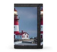 FekiLoot Lighthouse Ocean Wallet Portable Tri Fold Wallet with Zipper Coin Purse for Women Credit Car