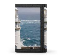 FekiLoot Lighthouse Sandbeach Wallet Slim Trifold Wallets with Multiple Card Slots Credit Card Holder Pocket Coin Purse