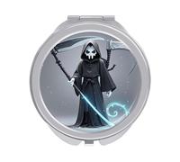 FekiLoot Lightning Death God Compact Mirror Double-Sided Round Travel Makeup Mirrors 1x / 2X Magnifying Portable Metal Mini Pocket Handheld Vanity Mirror for Women Girls Mother
