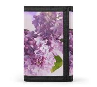 FekiLoot Lilac Flowers Wallet for Women Men Trifold Wallet Large Front Pocket Wallets Travel Slim RFID Blocking Wallets Coin Purse Credit Card Holder