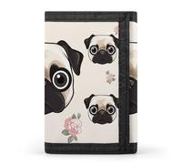 FekiLoot Line Pug Wallet for Men Slim Minimalist Trifold Wallet with ID Window And Credit Card Holder