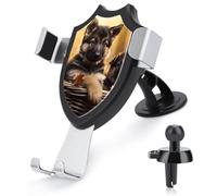 FekiLoot Little German Shepherd Dog Car Phone Mount for Dashboard/Vent/Windshield Auto-Clamping Gravity Sensor Truck Stand Cradle 90° Rotation Phone Holder Fits 4-6" Phones