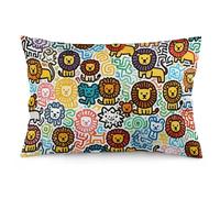 FekiLoot Little Lion Doodle Throw Pillow Covers 12 "x20 Decorative Couch Pillow Covers with Hidden Zipper Soft Plush Pillowcase Lumbar Pillows Cover for Living Room Couch Bed Home Decor