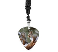 FekiLoot Little Squirrel Guitar Pick Necklace for Women&Men Personalized Pendant Necklaces Exquisite Metal Necklaces Cool Guitar Pick Holder Necklace Unique Gifts for Adult