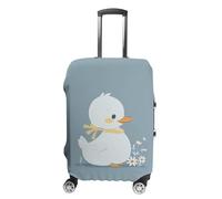 FekiLoot Little White Duck Travel Luggage Cover Anti-Scratch Suitcase Cover Elastic Luggage Protector Fits 19-28 Inch Case, white, M, Stylish
