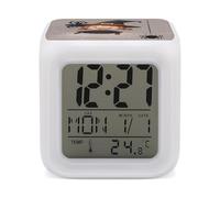 FekiLoot Little Witch Alarm Clock with 7 Color Changing Night Light with Date and Temperature Wake Up Digital Clock Colorful LED Display Alarm Clocks Gift Decor for Bedroom