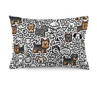 FekiLoot Little Yorkshire Terrier Doodle Throw Pillow Covers 12 "x20 Decorative Couch Pillow Covers with Hidden Zipper Soft Plush Pillowcase Lumbar Pillows Cover for Living Room Couch Bed Home Decor