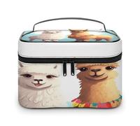 FekiLoot Llama Alpaca Makeup Bag Organizer Portable Travel Toiletry Bag with Handle Fashion Large Capacity Cosmetic Bags Lightweight Waterproof Makeup Storage Bags for Women