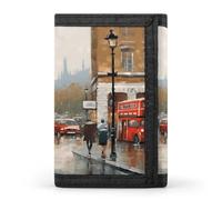 FekiLoot London Impression Wallet for Women Men Trifold Wallet Large Front Pocket Wallets Travel Slim RFID Blocking Wallets Coin Purse Credit Card Holder