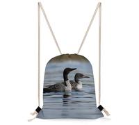 FekiLoot Loon Birds Drawstring Backpack Sports Gym Bag Drawstring Bags Foldable Backpack for Women Men