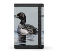 FekiLoot Loon Nature Bird Wallet for Women Men Trifold Wallet Large Front Pocket Wallets Travel Slim RFID Blocking Wallets Coin Purse Credit Card Holder