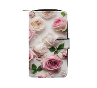FekiLoot Lots of Flowers on The Floor Wallet Large Capacity Travel Double Fold Wallets Portable Zipper Leather Purse for Women Men