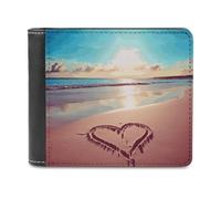 FekiLoot Love Beach Wallet Fashionable Slim Leather Wallet with Multiple Card Slots And Hidden Compartments Wallets