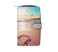 FekiLoot Love Beach Wallet for Men Women Large Capacity Purse Clutch Bag Handbag Checkbook Cash Credit Cards