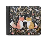 FekiLoot Love Cartoon Fox PU Leather Wallet Bifold Wallet Front Pocket Wallets Fashion Purse Slim Billfold Credit Card Holder