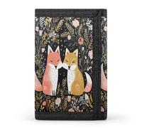 FekiLoot Love Cartoon Fox Wallets Exquisite Trifold Wallet Front Pocket Wallet with Zipper Keychain Coin Purse Credit Card Holder for Adult