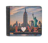 FekiLoot Love from New York Wallet Large Capacity Slim Bifold Wallet with Multiple Card Slots PU Leather Men Purse