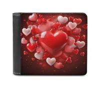FekiLoot Love Red Hearts Wallet Fashionable Slim Leather Wallet with Multiple Card Slots And Hidden Compartments Wallets
