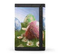 FekiLoot Lovely Easter Egg Wallet Compact Blocking Trifold Wallets with Zipper Minimalist Purse Wallet Credit Card Holder