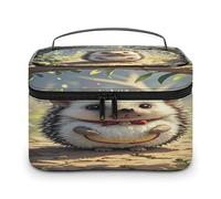 FekiLoot Lovely Hedgehog Makeup Bag Large Capacity Travel Cosmetic Bag Lightweight Hand-held Toiletry Bags Portable Cosmetic Pouch Cute Make Up Pouch for Women