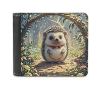 FekiLoot Lovely Hedgehog Wallet Large Capacity Slim Bifold Wallet with Multiple Card Slots PU Leather Men Purse