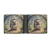 FekiLoot Lovely Hedgehog Wallet Slim PU Bifold Design Wallet with Multiple Card Slots Wallets Extra Capacity Pocket Wallets