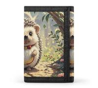 FekiLoot Lovely Hedgehog Wallet Slim Trifold Wallets with Multiple Card Slots Credit Card Holder Pocket Coin Purse